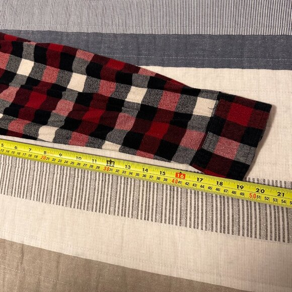 Croft & Barrow Casual Button Down Mens Large Red Plaid Rugged Flannel Shirt - Picture 5 of 6